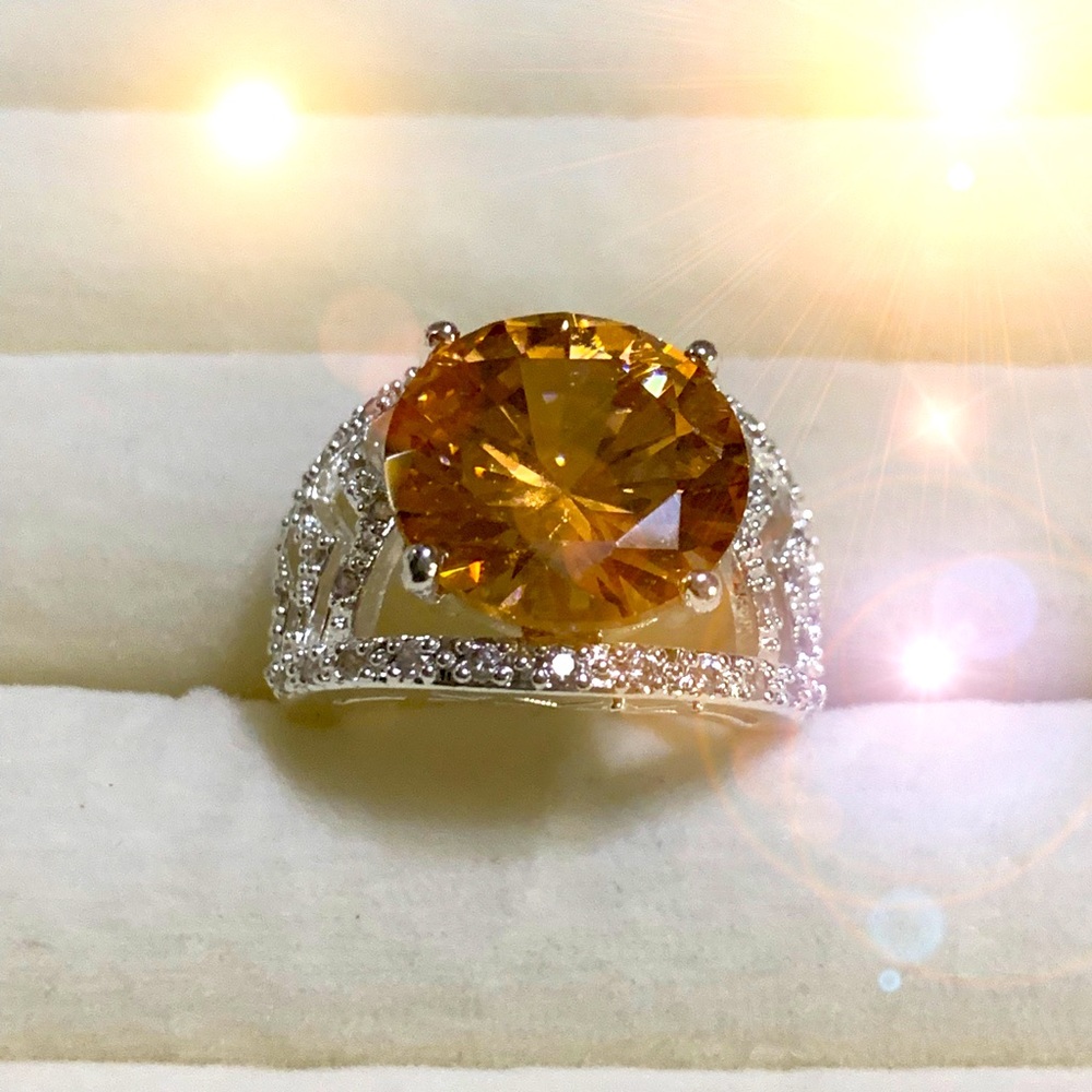 🍉Pretty faux citrine Ring
